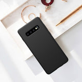 Husa protectie compatibila cu Samsung S10 Liquid Silicone Case Negru - vivimall.ro