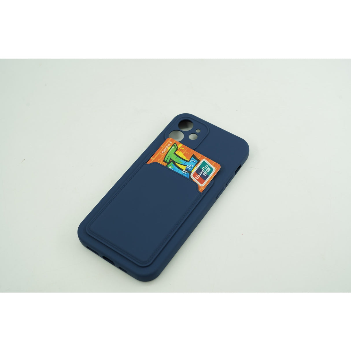 Husa protectie cu suport card compatibila cu Samsung A12 Albastru inchis - vivimall.ro