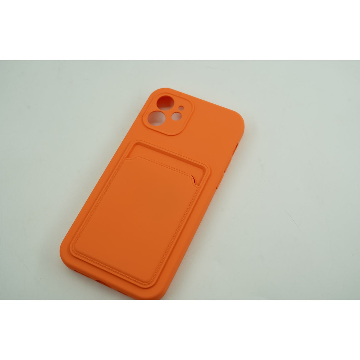 Husa protectie cu suport card compatibila cu Samsung A12 Portocaliu - vivimall.ro