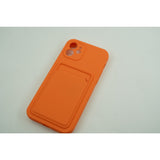 Husa protectie cu suport card compatibila cu Samsung A12 Portocaliu - vivimall.ro