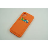 Husa protectie cu suport card compatibila cu Samsung A12 Portocaliu - vivimall.ro