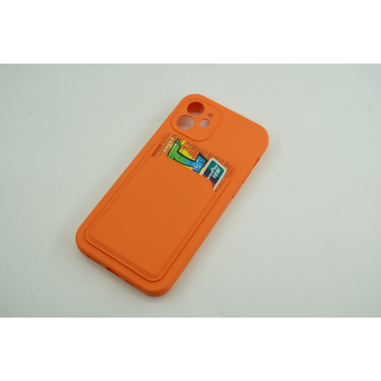 Husa protectie cu suport card compatibila cu Samsung A72 Portocaliu - vivimall.ro