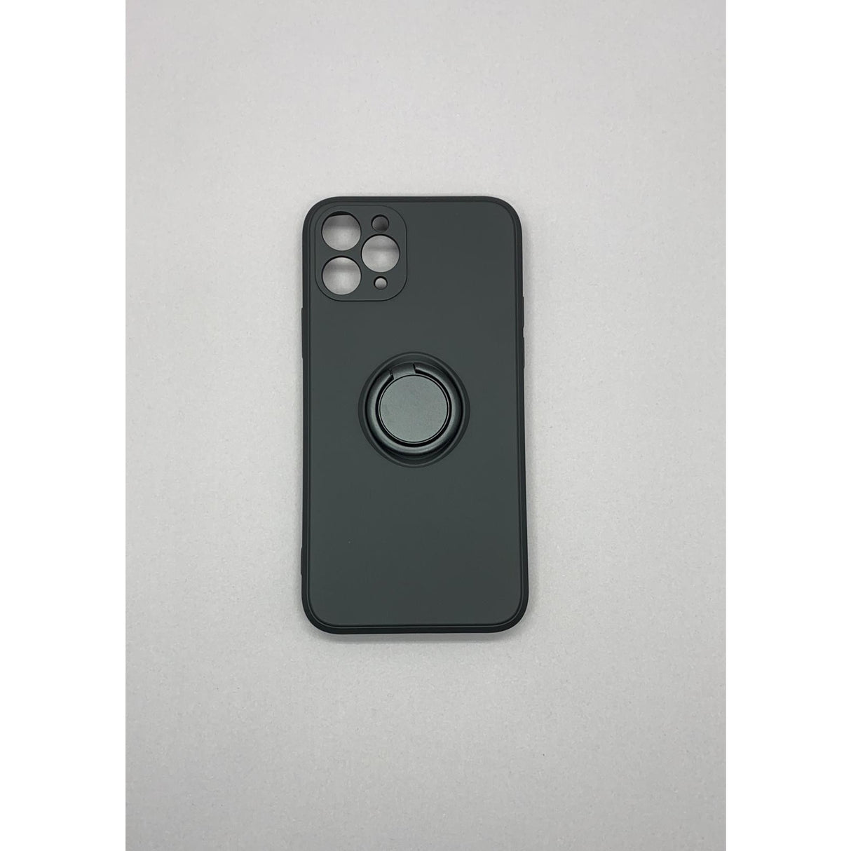 Husa protectie Flippy compatibila cu Apple iPhone 11 Pro Liquid Silicone Ring cu suport rotativ Negru - vivimall.ro