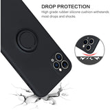 Husa protectie Flippy compatibila cu Apple iPhone 11 Pro Max Liquid Silicone Ring cu suport rotativ Negru - vivimall.ro