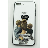 Husa protectie, Flippy, compatibila cu Apple iPhone 12 Mini Glass print Super Mom Multicolor - vivimall.ro