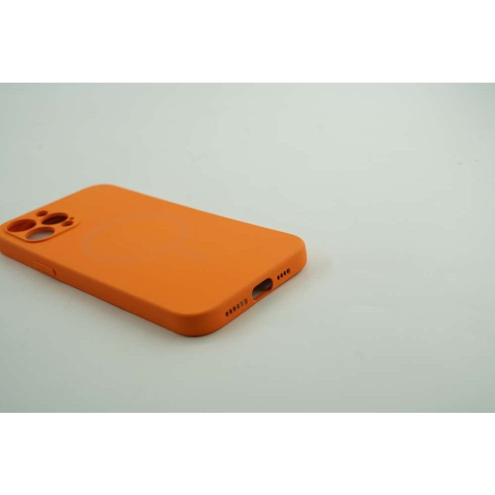 Husa protectie Flippy compatibila cu Apple iPhone 12 Pro Max Mag Safe Silicone Portocaliu - vivimall.ro
