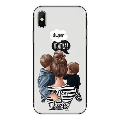 Husa protectie Flippy compatibila cu Apple iPhone 13 Glass print Super Mom Multicolor - vivimall.ro