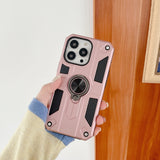 Husa protectie Flippy compatibila cu Apple iPhone 13 Mini Defender Model 5 cu suport prindere inel,Roz Auriu - vivimall.ro