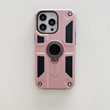 Husa protectie Flippy compatibila cu Apple iPhone 13 Mini Defender Model 5 cu suport prindere inel,Roz Auriu - vivimall.ro