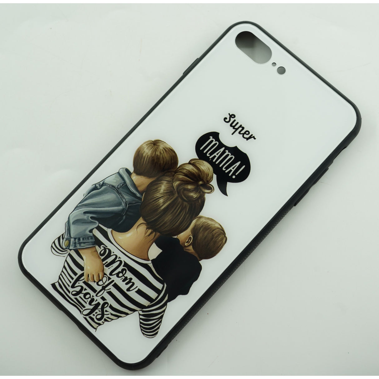 Husa protectie Flippy compatibila cu Apple iPhone 13 Pro Glass print Super Mom Multicolor - vivimall.ro