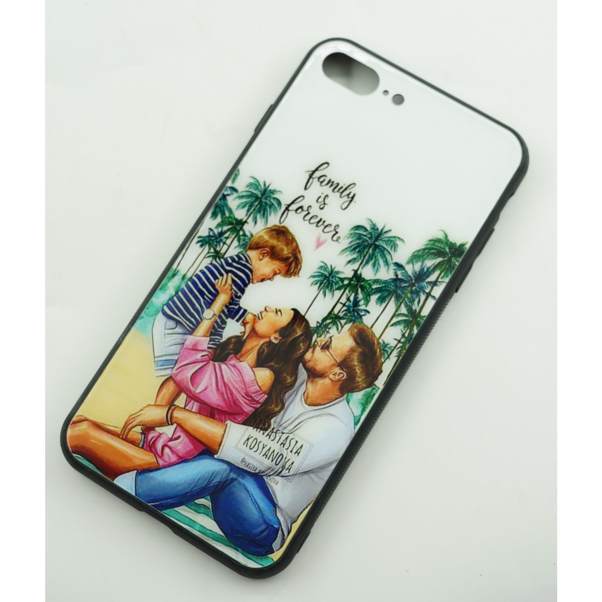 Husa protectie Flippy compatibila cu Apple iPhone 13 Pro Max Glass print Family is Forever Multicolor - vivimall.ro