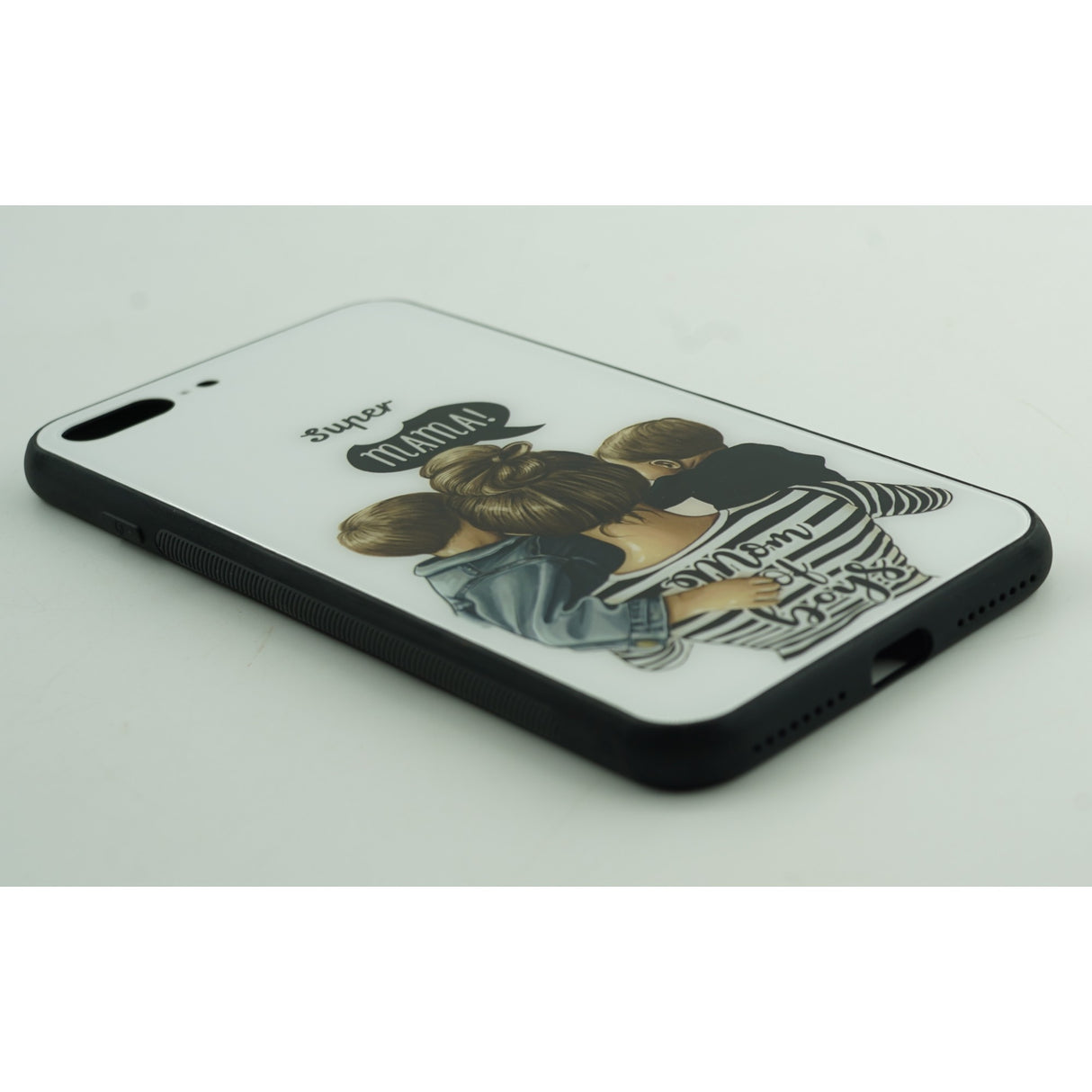 Husa protectie Flippy compatibila cu Apple iPhone 13 Pro Max Glass print Super Mom Multicolor - vivimall.ro