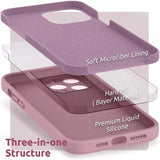 Husa protectie Flippy compatibila cu Apple iPhone 13 Pro Max Liquid Silicone Mov - vivimall.ro