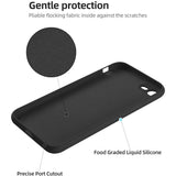 Husa protectie Flippy compatibila cu Apple iPhone 7/8/SE 2020 Liquid Silicone Ring cu suport rotativ Negru - vivimall.ro