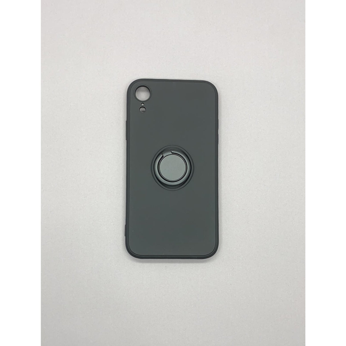 Husa protectie Flippy compatibila cu Apple iPhone XR Liquid Silicone Ring cu suport rotativ Negru - vivimall.ro