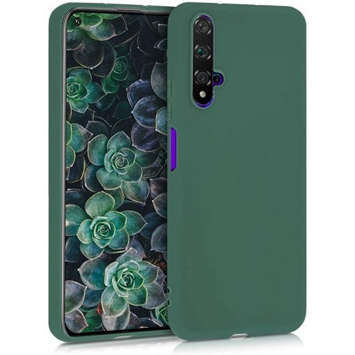 Husa protectie Flippy compatibila cu Huawei Nova 5T Liquid Silicone Case Verde - vivimall.ro