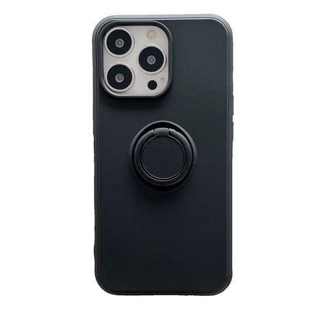 Husa protectie Flippy compatibila cu Huawei P Smart 2021 Liquid Silicone Ring cu suport rotativ Negru - vivimall.ro