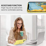 Husa protectie Flippy compatibila cu Huawei P40 Lite E Liquid Silicone Ring cu suport rotativ Galben - vivimall.ro