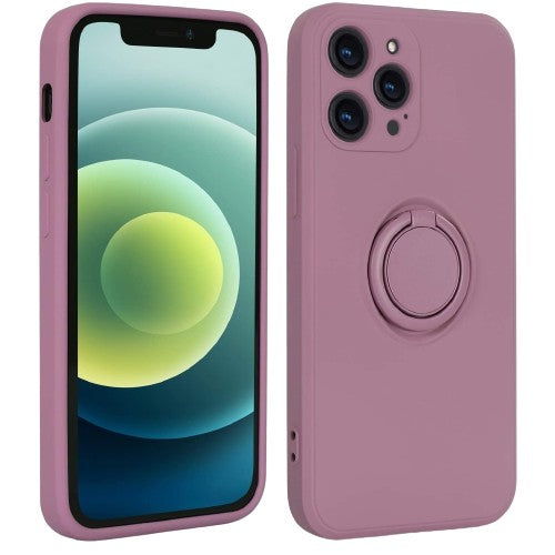 Husa protectie Flippy compatibila cu Huawei P40 Lite E Liquid Silicone Ring cu suport rotativ Mov - vivimall.ro