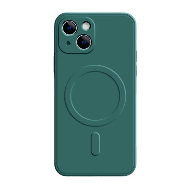 Husa Protectie, Vivimall, Husa de Protectie Compatibila cu iPhone 13, Liquid MagSafe, Ring-Shaped, Magnetica, Verde - vivimall.ro