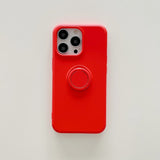 Husa protectie Flippy compatibila cu Samsung A02 S Liquid Silicone Ring cu suport rotativ Rosu - vivimall.ro