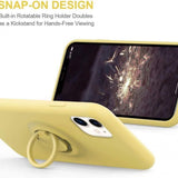 Husa protectie Flippy compatibila cu Samsung A51 4G Liquid Silicone Ring cu suport rotativ Galben - vivimall.ro