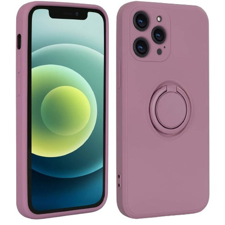 Husa protectie Flippy compatibila cu Samsung Galaxy A71 Liquid Silicone Ring cu suport rotativ Mov - vivimall.ro