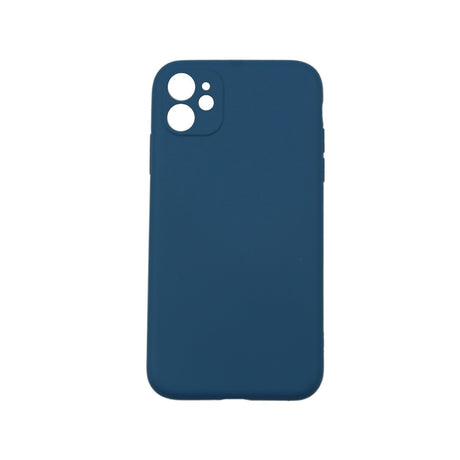 Husă albastru închis Samsung Galaxy A72 Liquid Silicone Case, vedere frontală, silicon soft-touch