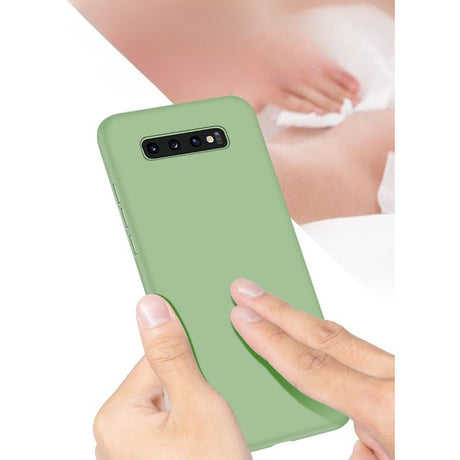 Husa protectie Flippy compatibila cu Samsung Galaxy S10 E Liquid Silicone Case Verde inchis - vivimall.ro