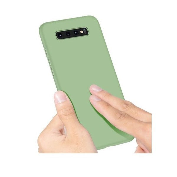 Husa protectie Flippy compatibila cu Samsung Galaxy S10 Liquid Silicone Case Verde Inchis - vivimall.ro