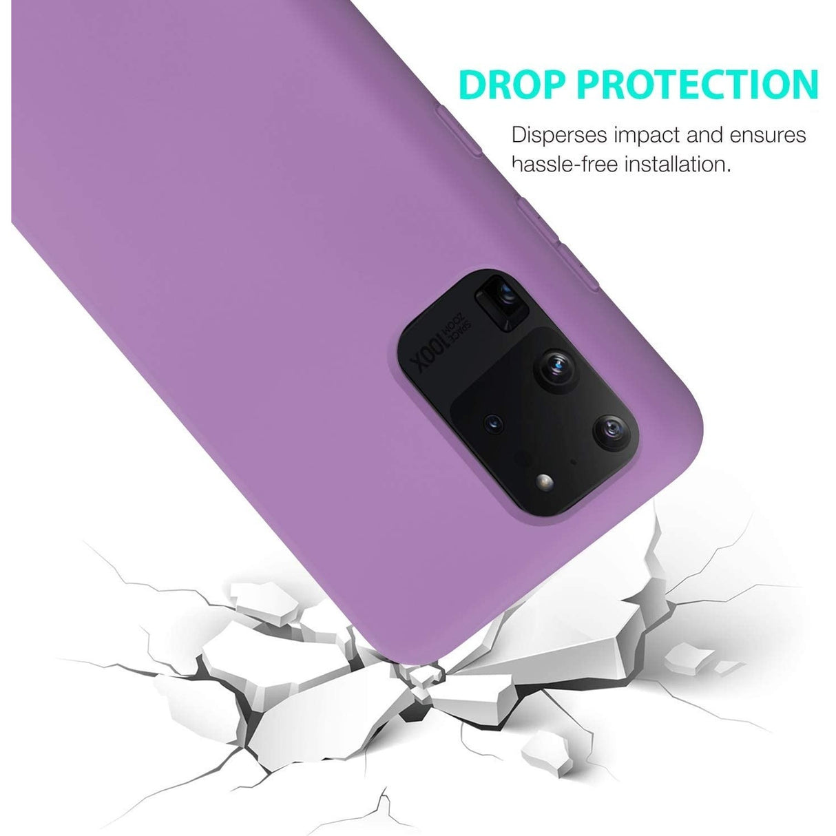 Husa protectie Flippy compatibila cu Samsung S20 Ultra Liquid Silicone Case Mov - vivimall.ro