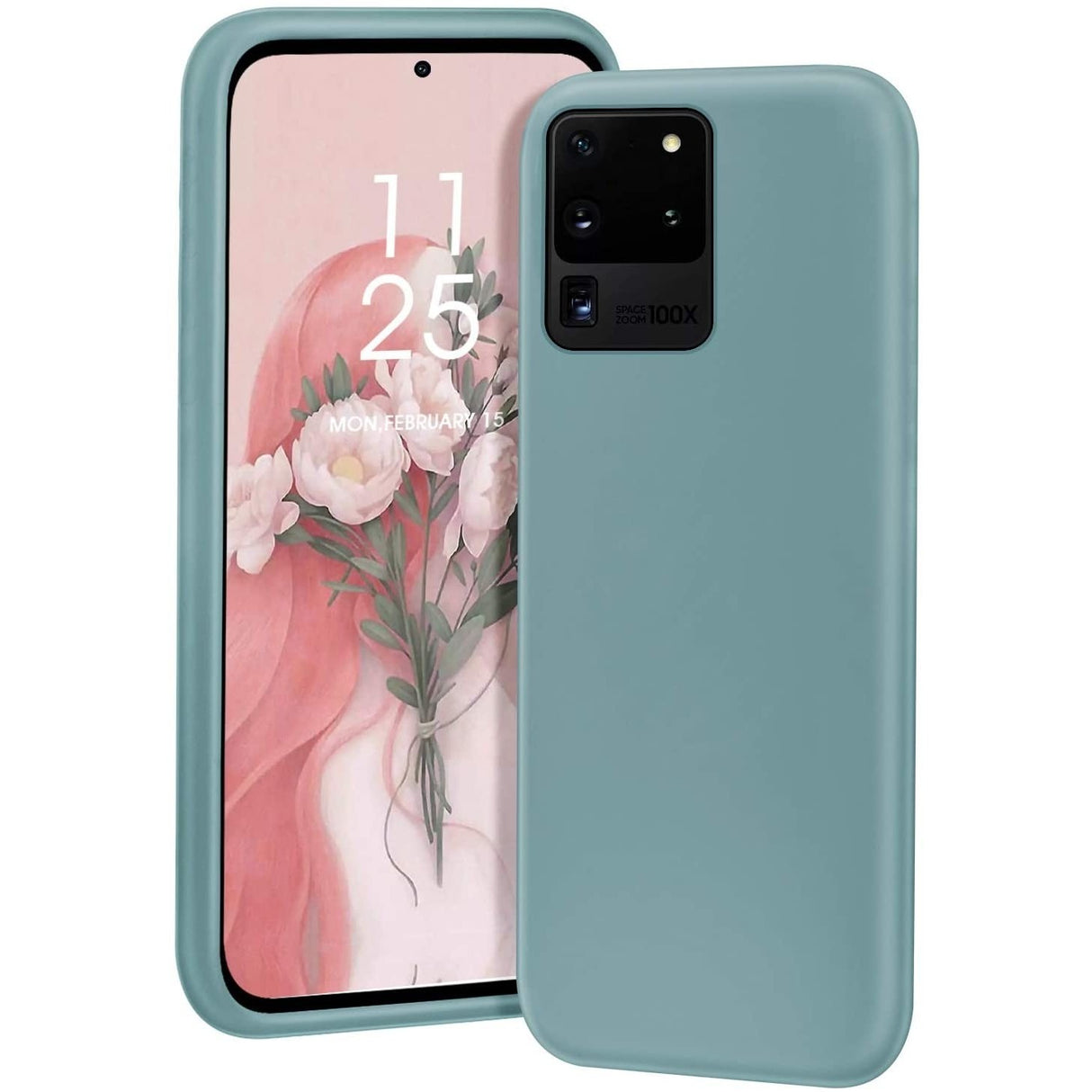 Husa protectie Flippy compatibila cu Samsung S20 Ultra Liquid Silicone Case Verde - vivimall.ro