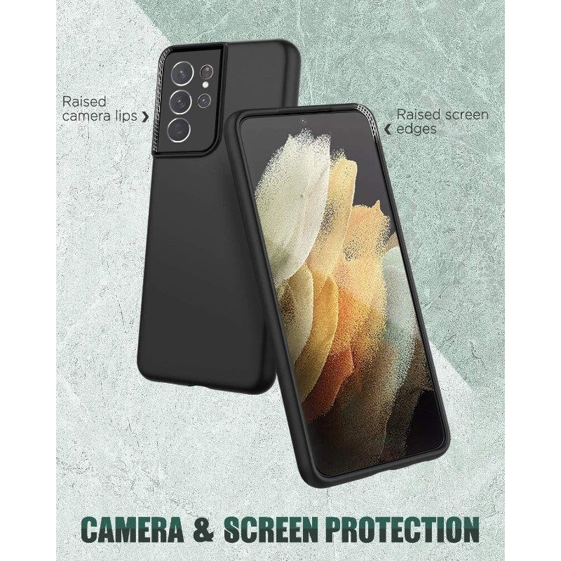 Husa protectie Flippy compatibila cu Samsung S21 5G Liquid Silicone Case Negru - vivimall.ro