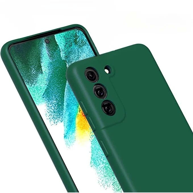 Husa Protectie, Flippy, compatibila cu Samsung S21 5G, Liquid Silicone, Verde - vivimall.ro