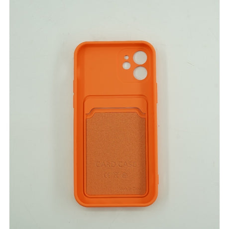 Husa protectie Flippy cu suport card compatibila cu Apple iPhone 12 Portocaliu - vivimall.ro