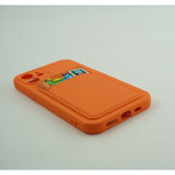 Husa protectie Flippy cu suport card compatibila cu Apple iPhone 12 Portocaliu - vivimall.ro
