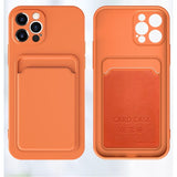 Husa protectie Flippy cu suport card compatibila cu Apple iPhone 12 Pro Portocaliu - vivimall.ro