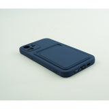 Husa protectie Flippy cu suport card compatibila cu Apple iPhone 13 Albastru Inchis - vivimall.ro
