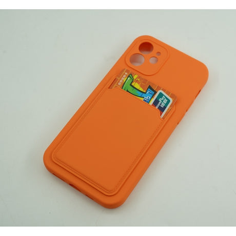 Husa protectie Flippy cu suport card compatibila cu Huawei P Smart 2021 Portocaliu - vivimall.ro