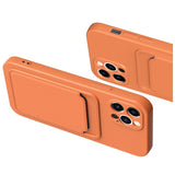 Husa protectie Flippy cu suport card compatibila cu Samsung Galaxy A32 5G Portocaliu - vivimall.ro