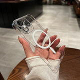 Husa protectie Flippy pentru Apple iPhone 12, MagSafe Silicone, Protectie si folie camera inclusa, protectie camera, Transparent - vivimall.ro