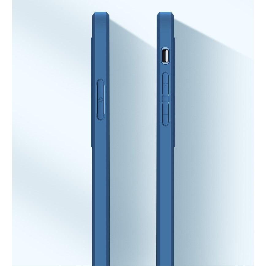 Husa protectie Flippy pentru Apple iPhone 13 Pro Electroplated cu  suport pentru camera, 1.5 mm grosime, protectie camera, Albastru - vivimall.ro