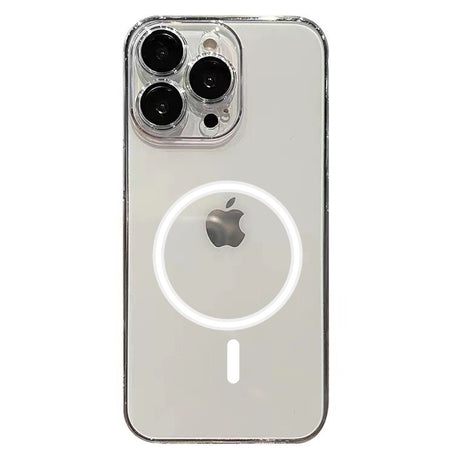 Husă Silicon MagSafe iPhone 14 Pro Max transparentă cu folie cameră inclusă, vedere frontală
