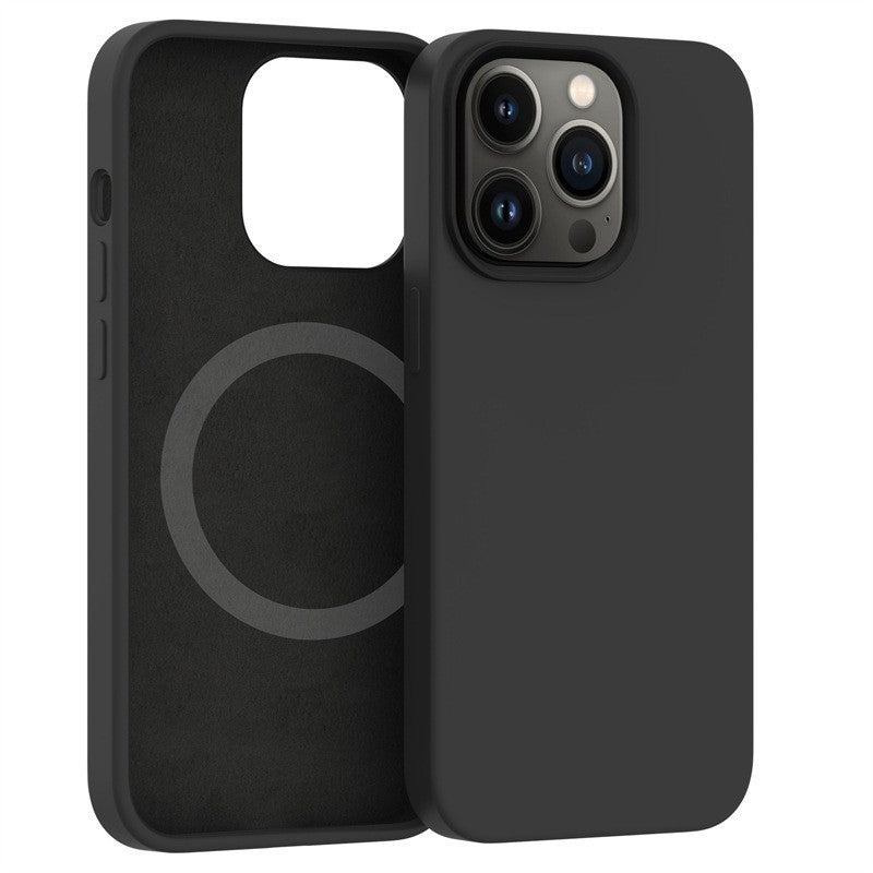 Husa protectie Flippy pentru iPhone 14 Pro Mag Safe, 2 in 1 incarcare si magnet, Soft silicone, Negru - vivimall.ro