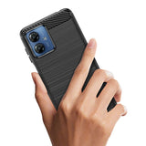 Husa de Protectie pentru Motorola Moto G14, Vivimall, Protectie 360, din TPU cu element de Carbon, Anti Alunecare, 1.8 mm, Negru - vivimall.ro