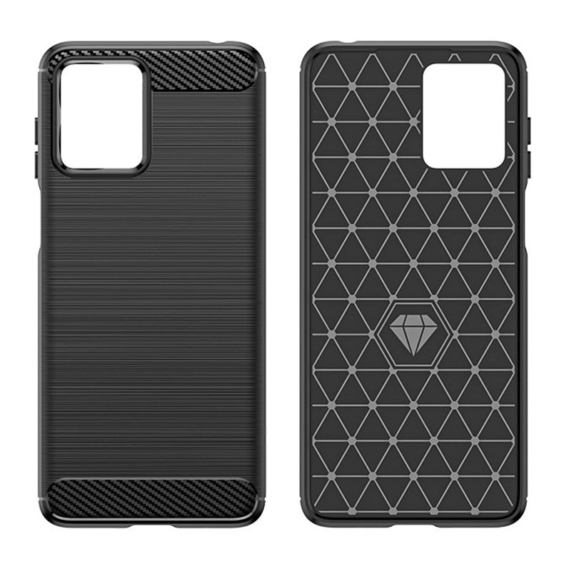 Husa de Protectie pentru Motorola Moto G14, Vivimall, Protectie 360, din TPU cu element de Carbon, Anti Alunecare, 1.8 mm, Negru - vivimall.ro