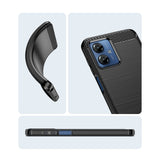Husa de Protectie pentru Motorola Moto G14, Vivimall, Protectie 360, din TPU cu element de Carbon, Anti Alunecare, 1.8 mm, Negru - vivimall.ro