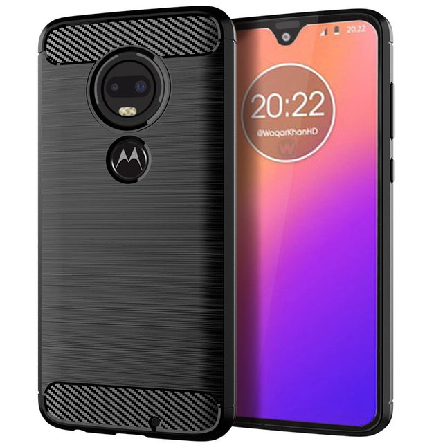 Husa de Protectie pentru Motorola Moto G22, Vivimall, Protectie 360, din TPU cu element de Carbon, Anti Alunecare, 1.8 mm, Negru - vivimall.ro