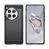 Husa de Protectie pentru OnePlus 12, Vivimall, Protectie 360, din TPU cu element de Carbon, Anti Alunecare, 1.8 mm, Negru - vivimall.ro