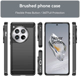Husa de Protectie pentru OnePlus 12, Vivimall, Protectie 360, din TPU cu element de Carbon, Anti Alunecare, 1.8 mm, Negru - vivimall.ro
